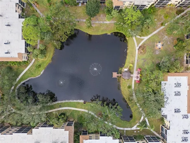 a view of a lake with outdoor space