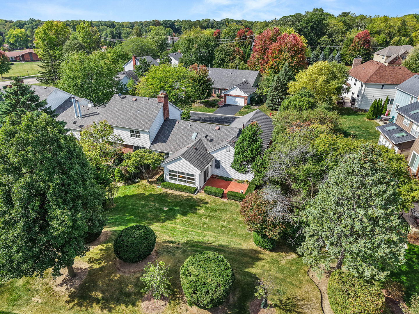 7 Douglas Drive Sugar Grove, IL 60554 - Photo 3 of 38 an aerial view of a house with yard and outdoor seating