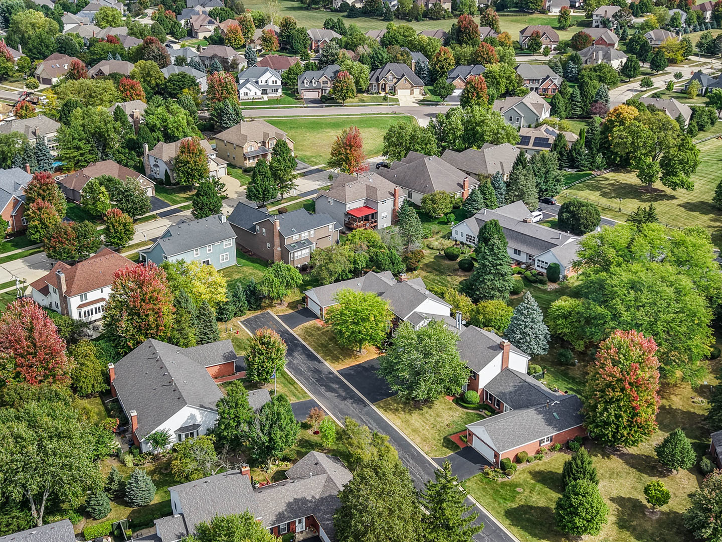 7 Douglas Drive Sugar Grove, IL 60554 - Photo 34 of 38 an aerial view of a house with a garden and lake view