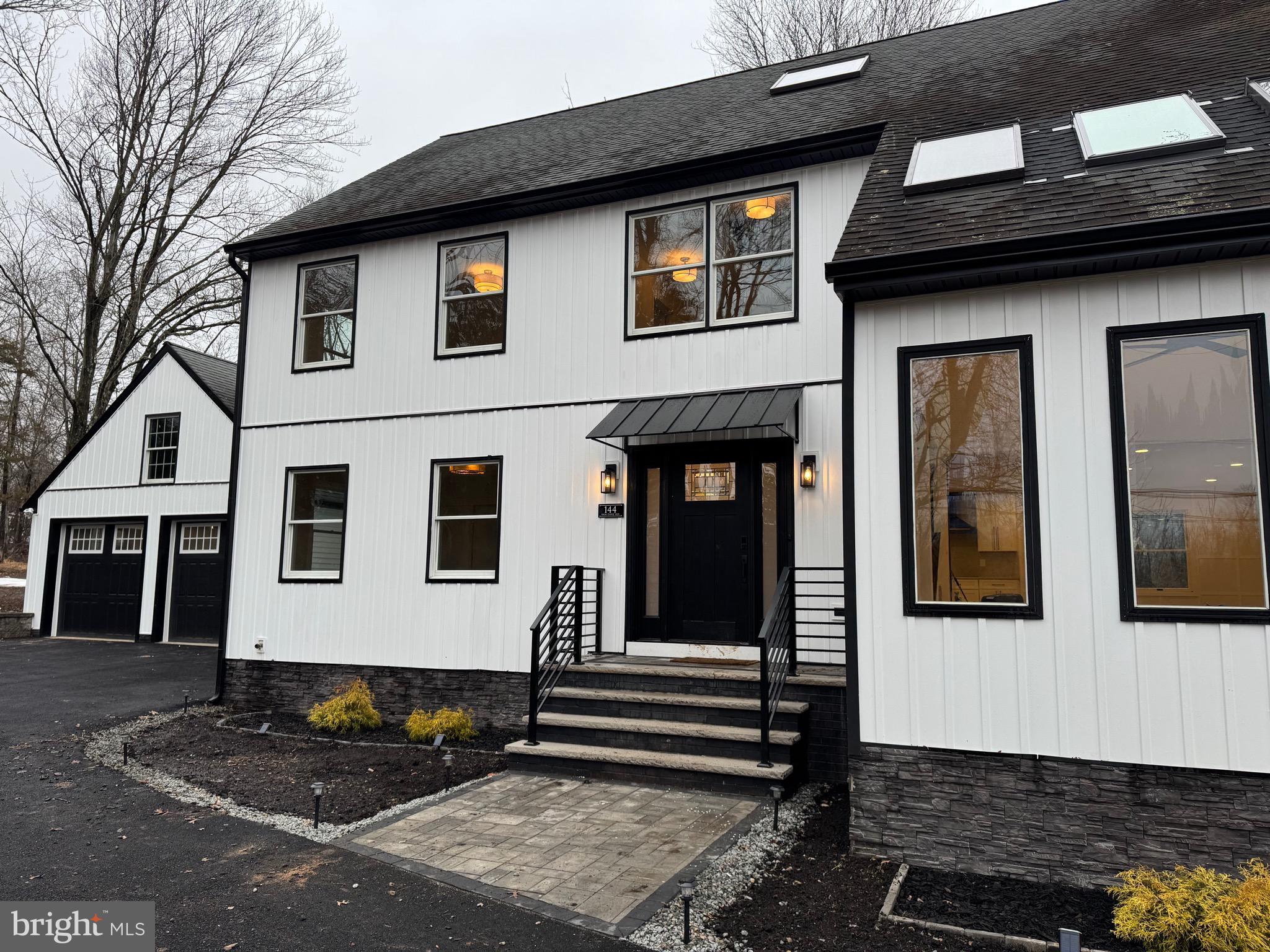 a front view of a house with a window