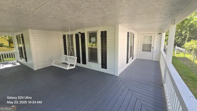 a view of an outdoor space with seating area