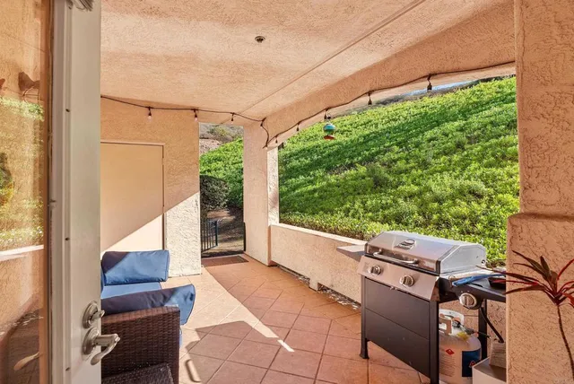a view of a swimming pool with a lake view