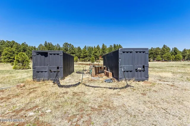 a view of a chairs and table in the backyard