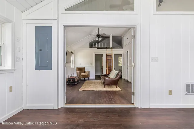 a living room with furniture