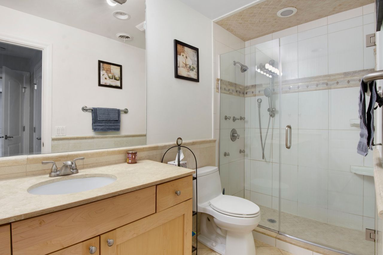 612 Mulford Street, Unit 203 Evanston, IL 60202 - Photo 11 of 19 a bathroom with a sink toilet and shower