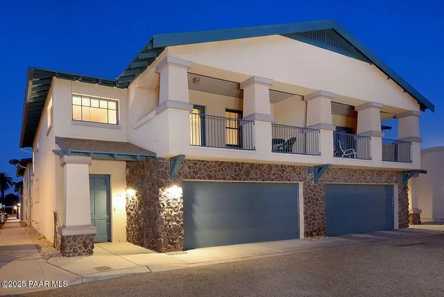 a view of a building with a door