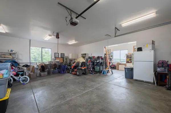 a view of a lake with a yard