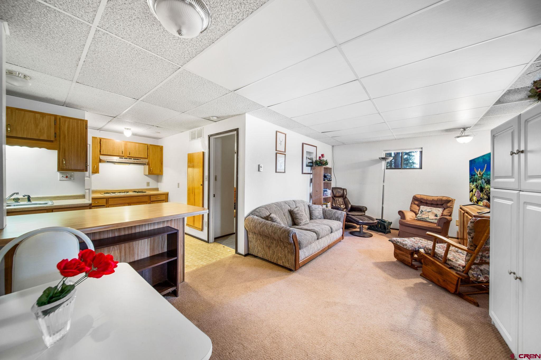 900 Spring Road Durango, CO 81303 - Photo 17 of 33 a living room with furniture fireplace and a flat screen tv