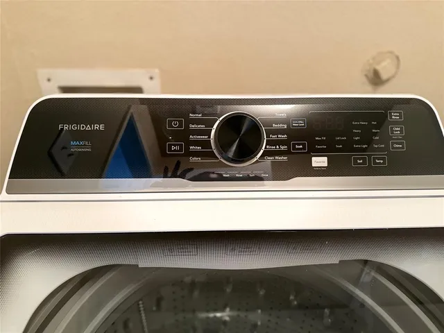 a close view of washer and dryer