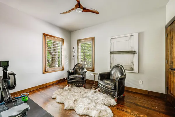 a living room with furniture
