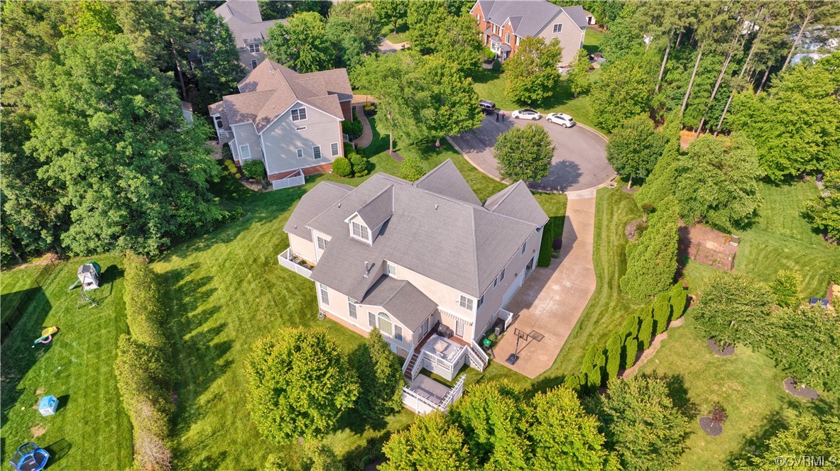 6418 Rivershook Terrace Moseley, VA 23120 - Photo 40 of 44 an aerial view of a house with swimming pool and garden space