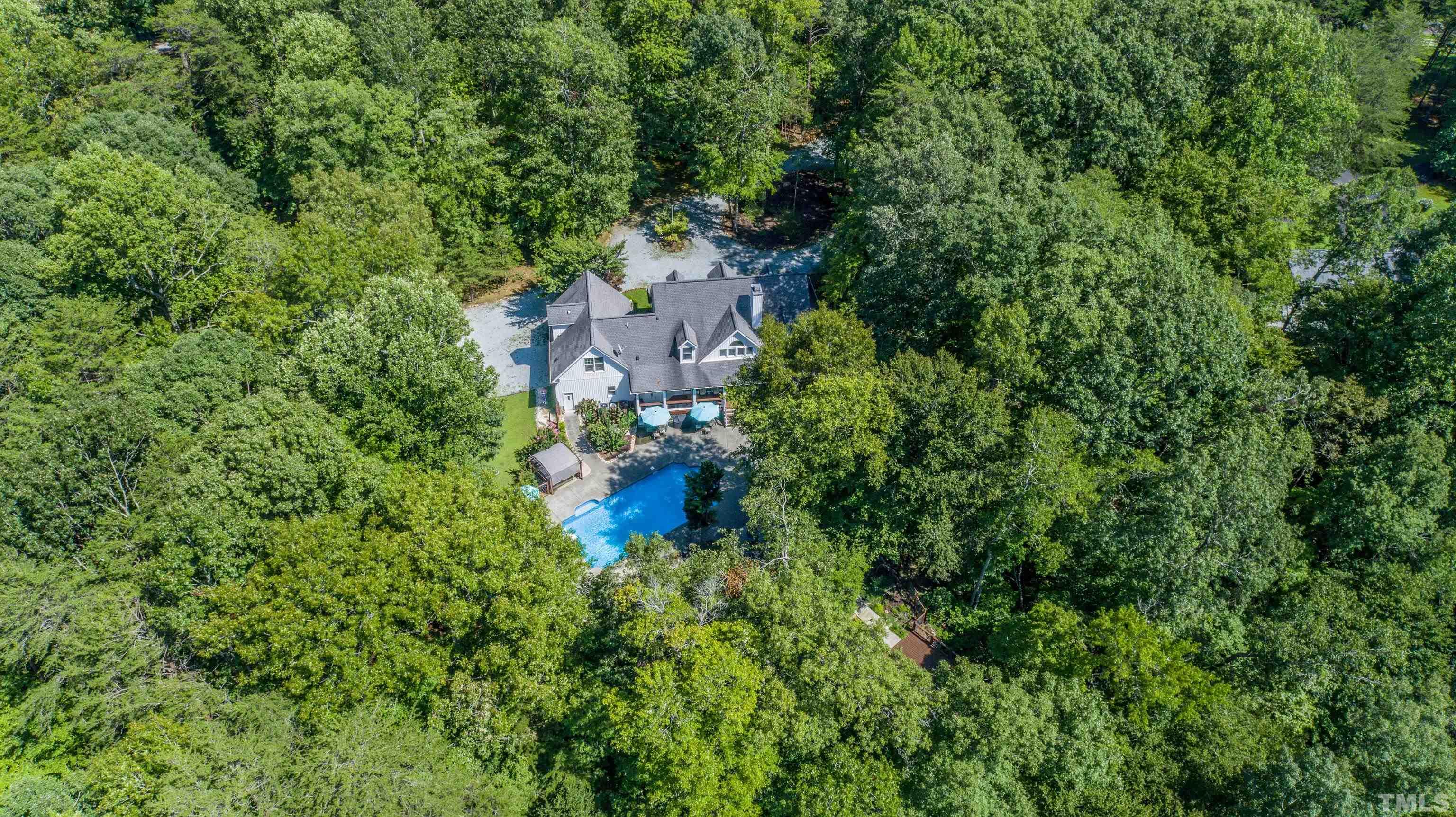 303 Bowen Road Rougemont, NC 27572 - Photo 68 of 85 an aerial view of residential house with outdoor space and trees all around