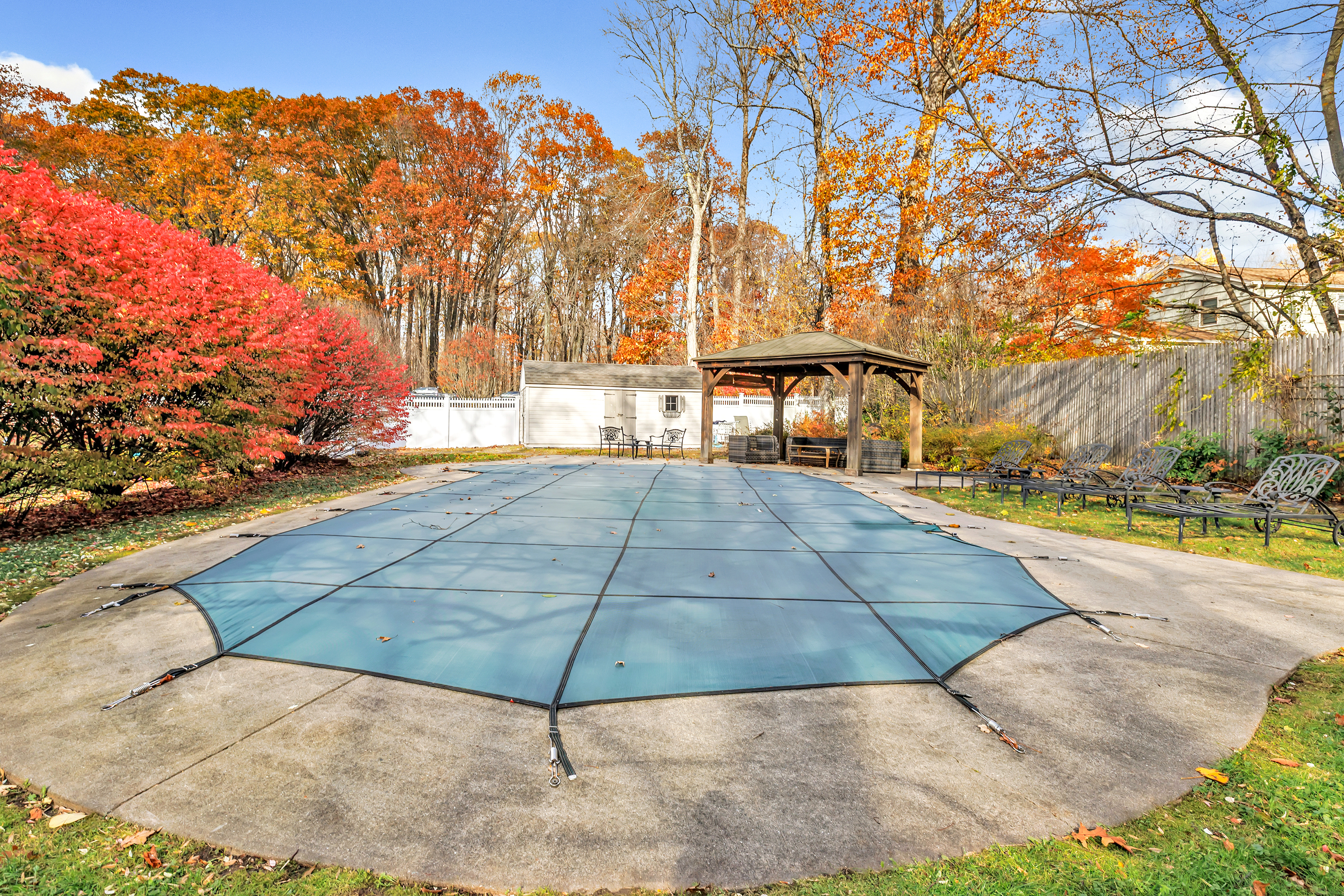 91 Harvester Road Monroe, CT 06468 - Photo 29 of 35 a view of a yard with an umbrella