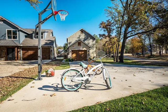 a view of a water with brick walls