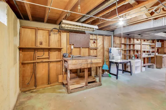 a view of a room with racks