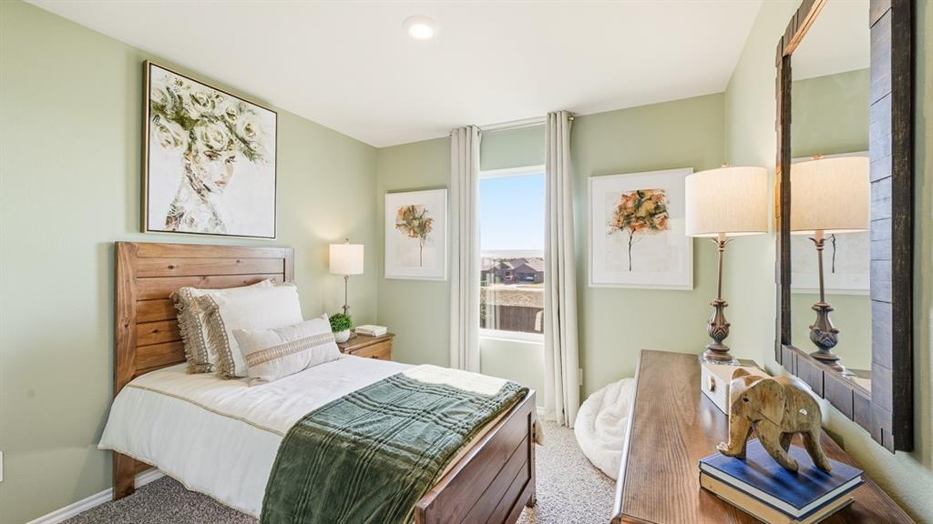 5424 Corduroy Road Krum, TX 76249 - Photo 23 of 38 a bedroom with a bed and glass window