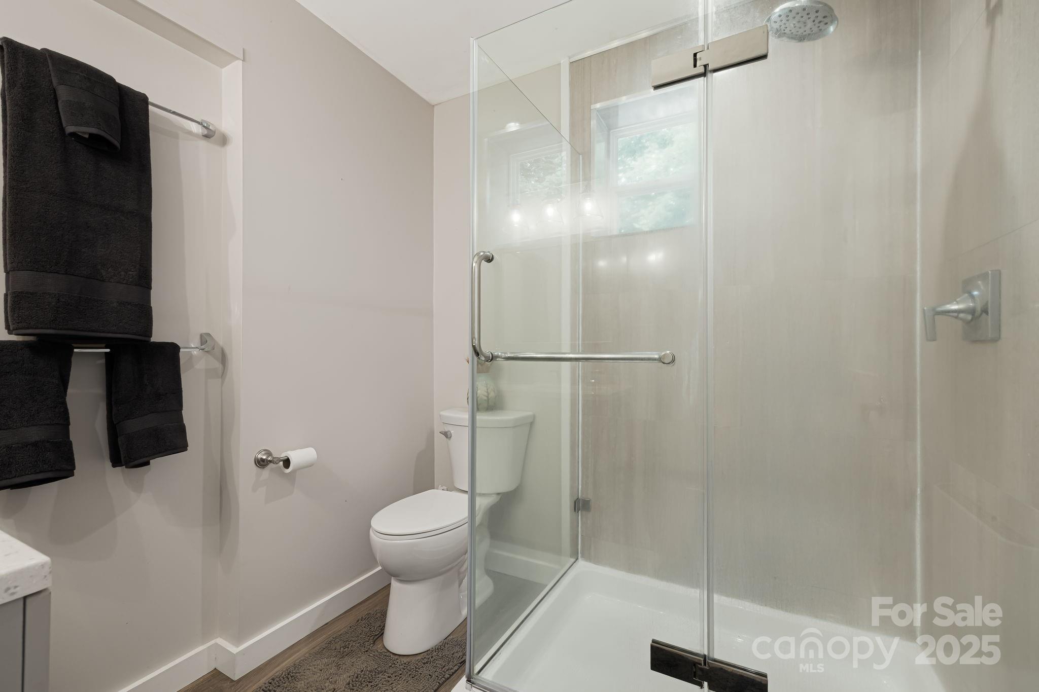 1101 Line Runner Ridge Road Rosman, NC 28772 - Photo 30 of 47 a bathroom with a toilet and a shower