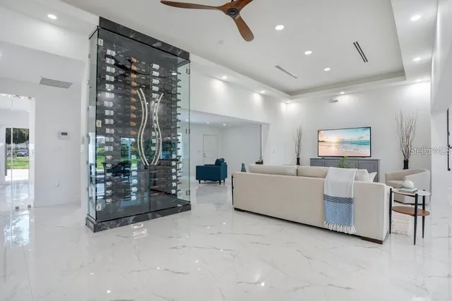 a bedroom with bed and a couch