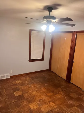 a view of a room with a mirror