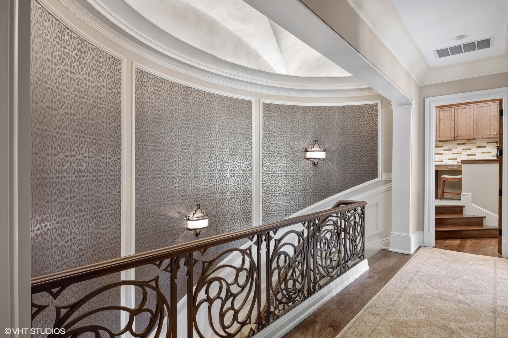 106 Longmeadow Road Winnetka, IL 60093 - Photo 45 of 66 a view of a hallway with wooden floor and staircase