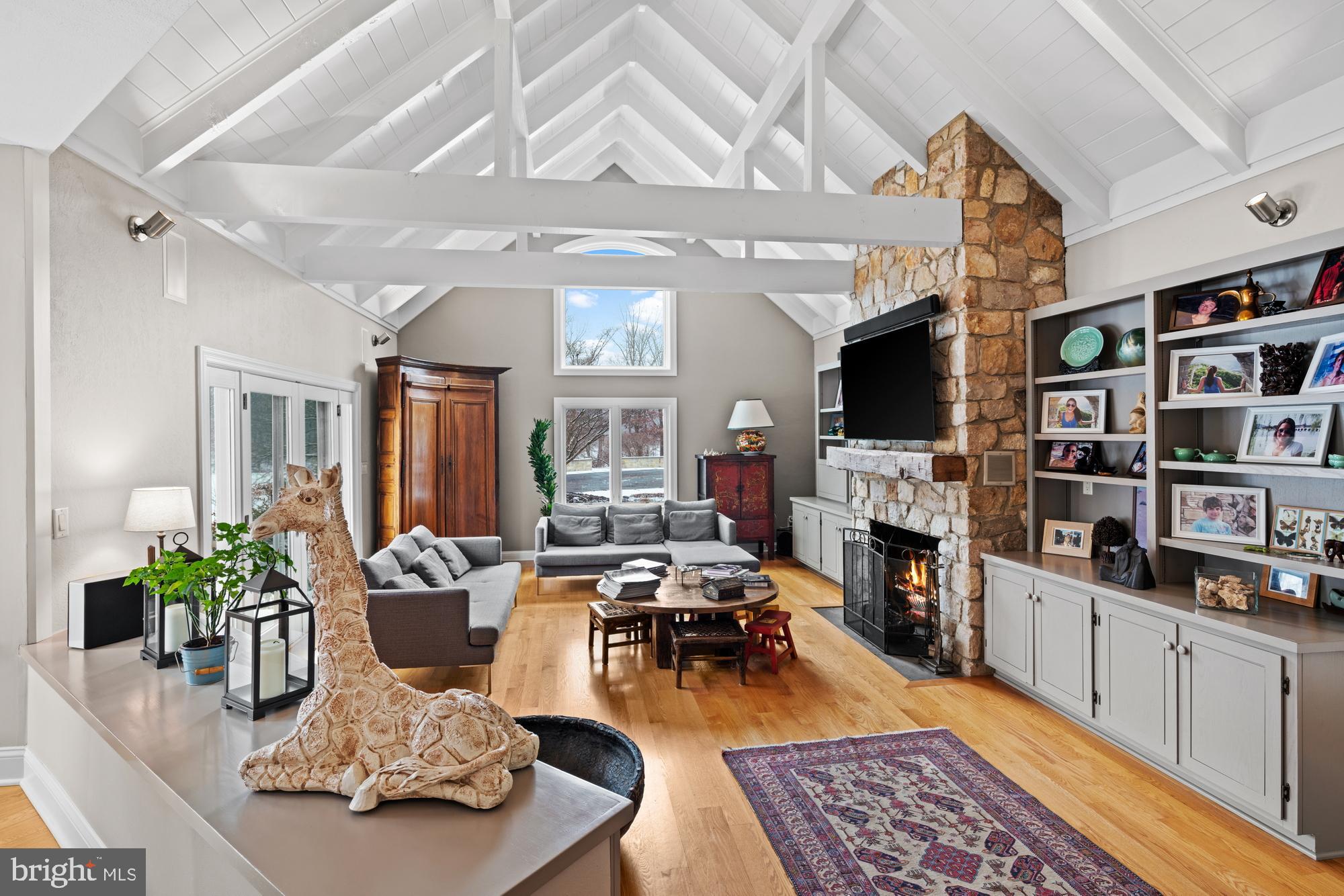 463 Federal City Road Pennington, NJ 08534 - Photo 4 of 47 Family room with modern white cross beams.