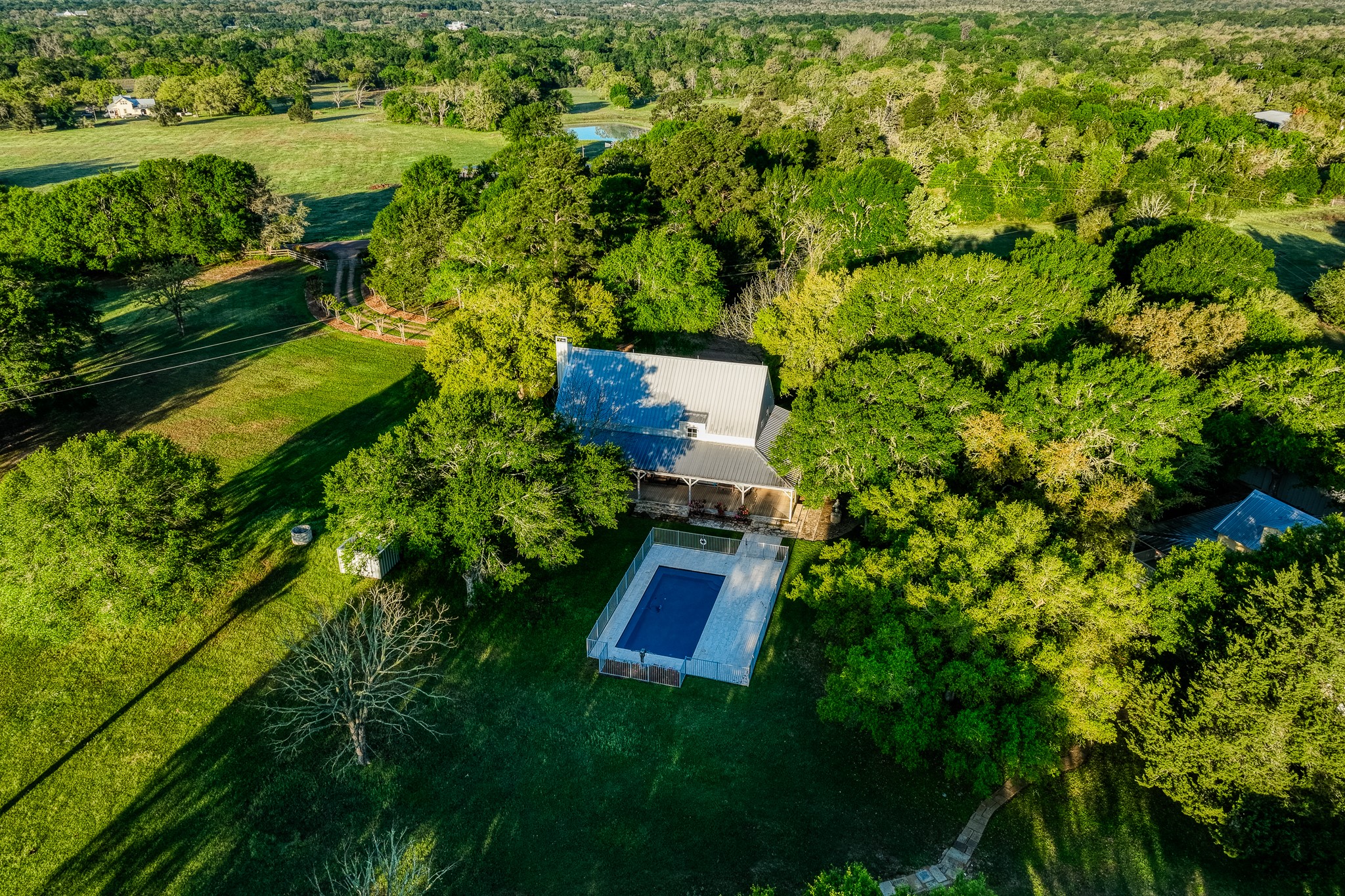 1585 Round Top Road Round Top, TX 78954 - Photo 23 of 26 an aerial view of a house with a yard