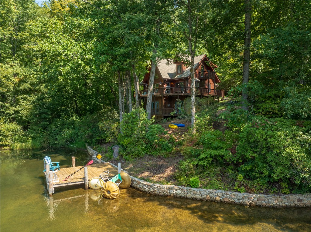 555 Chattooga Lake Road Mountain Rest, SC 29664 - Photo 26 of 45 Dock with stone lake wall.
