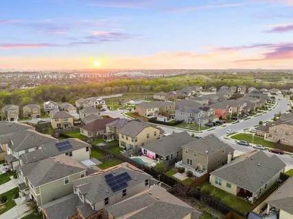 an aerial view of a city