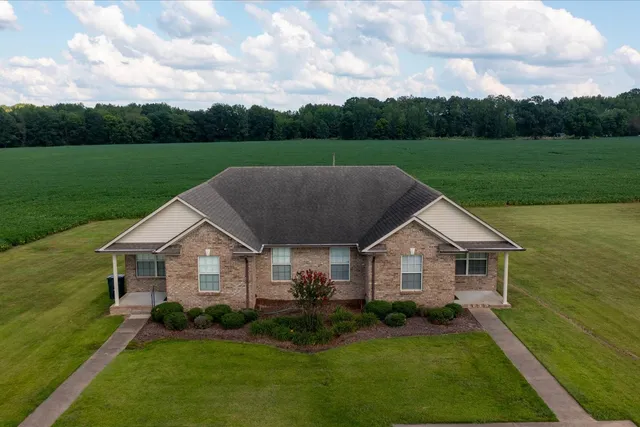 an aerial view of a house