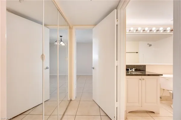 view of bathroom with a shower and a sink