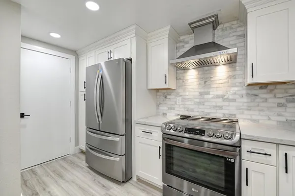 a backyard of a house with lots of green space