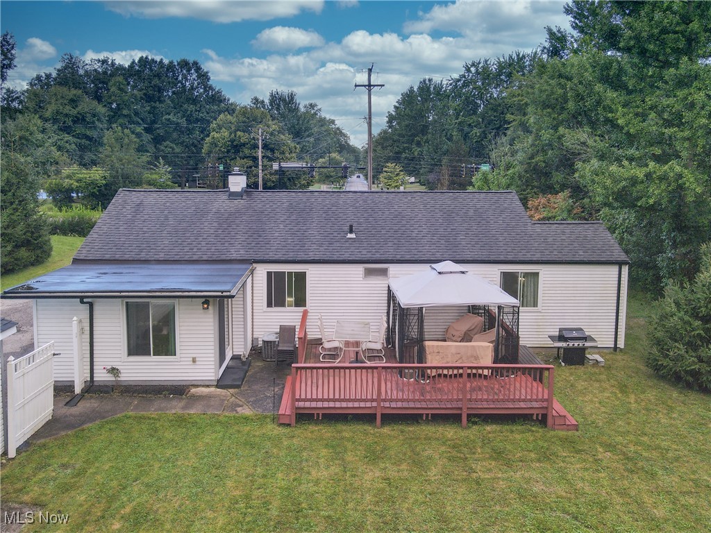 7161 Som Center Road Solon, OH 44139 - Photo 18 of 25 BACK OF HOUSE WITH DECK & GAZEBO.