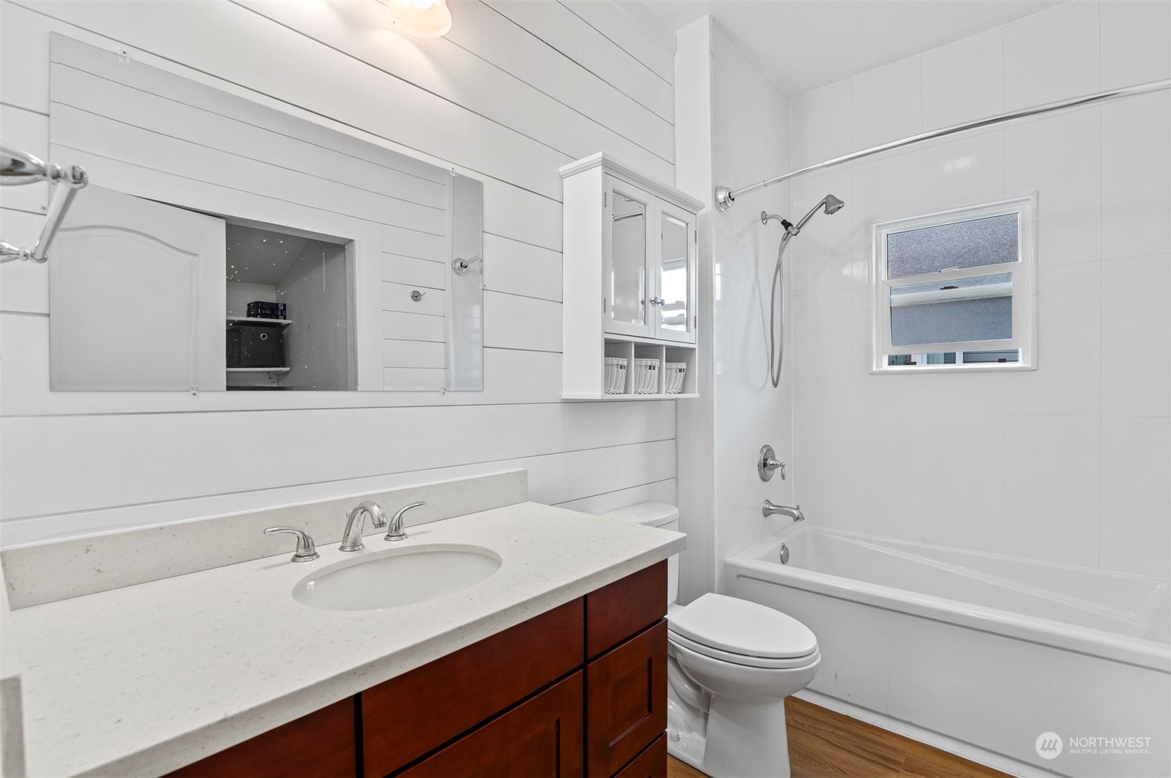 3015 21st Street Everett, WA 98201 - Photo 13 of 26 a bathroom with a sink a toilet and shower