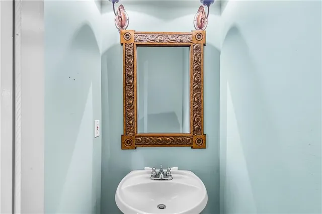 a view of a room with wooden walls