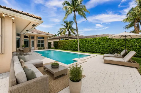 a view of outdoor space yard swimming pool and furniture