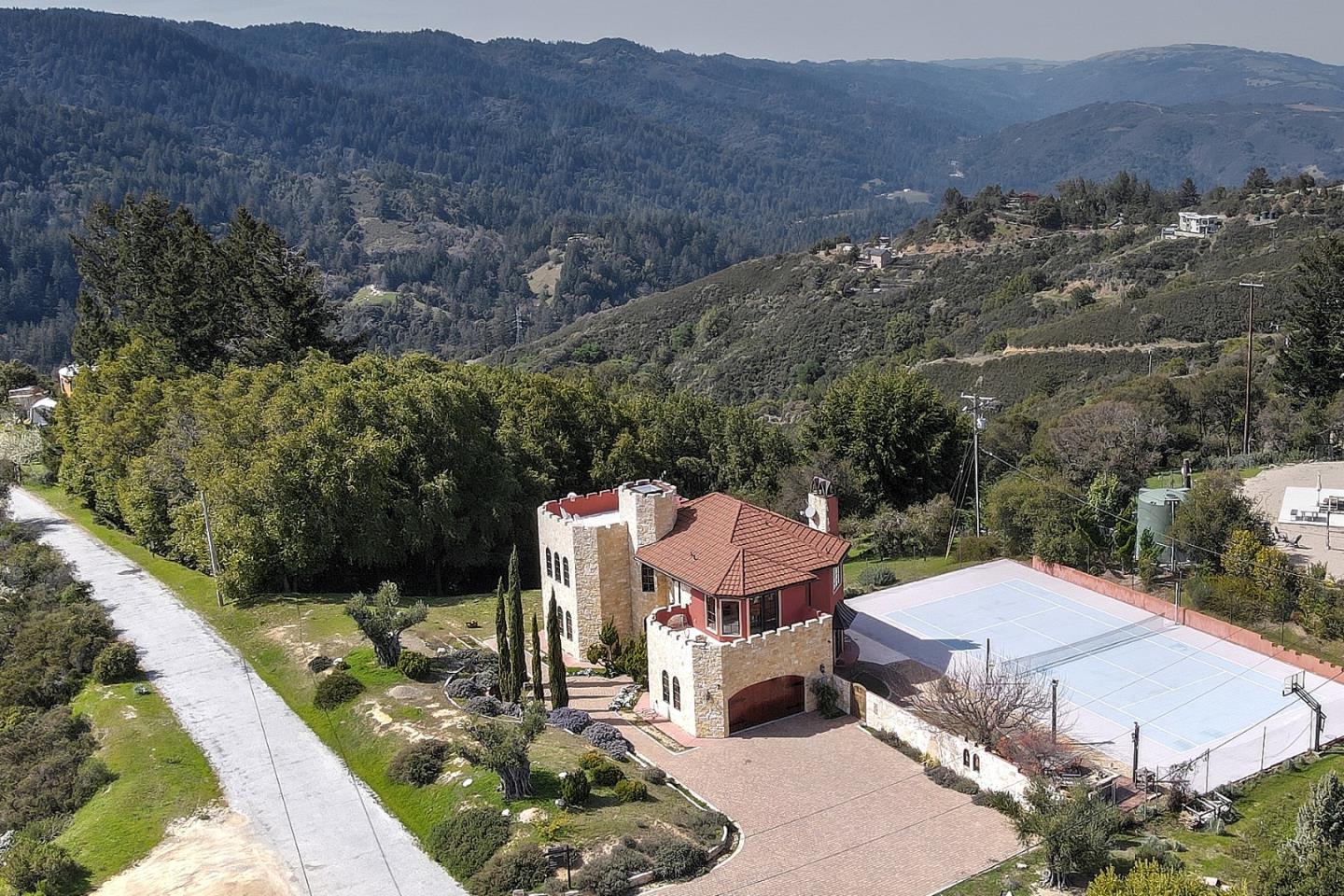 17035 Bohlman Road Saratoga, CA 95070 - Photo 2 of 27 an aerial view of a house with mountain view