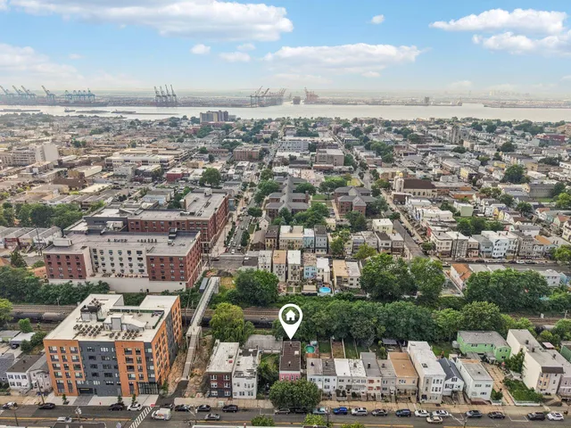 an aerial view of multiple house