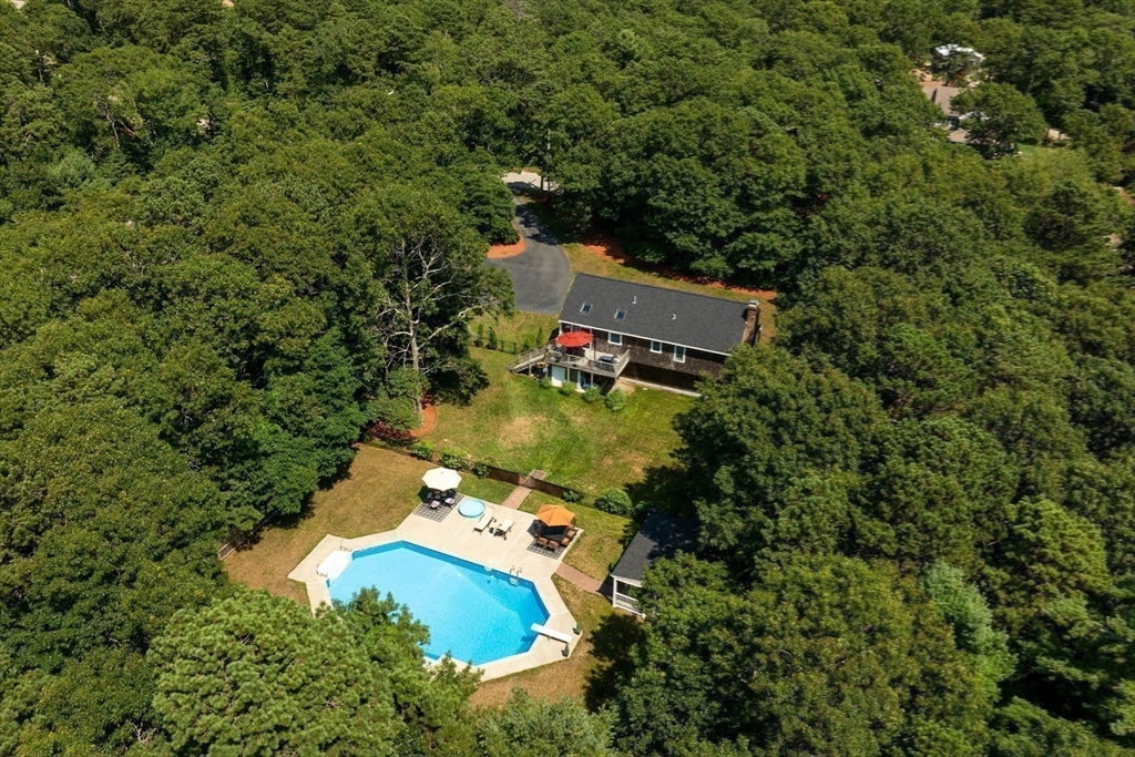 67 Roxy Cahoon Road Plymouth, MA 02360 - Photo 28 of 37 an aerial view of a house with yard swimming pool and outdoor seating