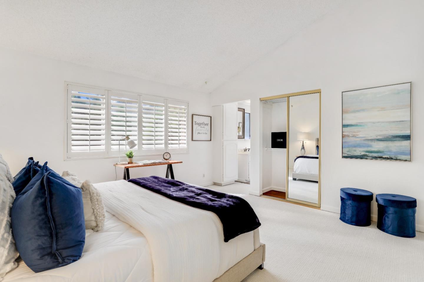 537 Santander Drive San Ramon, CA 94583 - Photo 20 of 28 a spacious bedroom with a bed a couch and large window