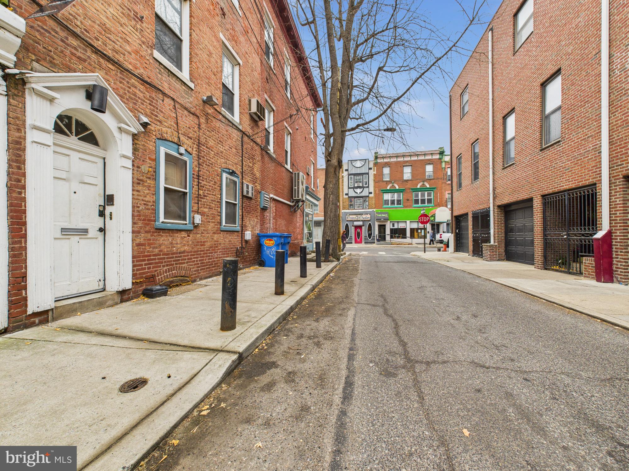 a view of a building with a street