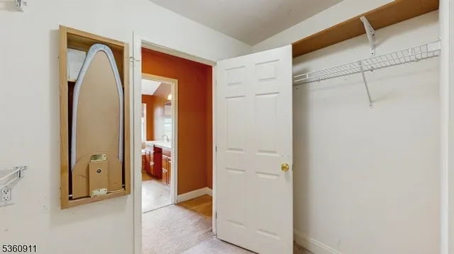 a view of a hallway with elevator