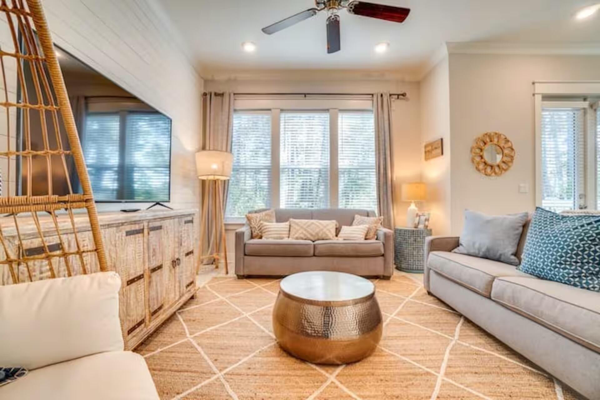 146 East E Pine, Unit B Inlet Beach, FL 32461 - Photo 16 of 47 a living room with furniture and a large window