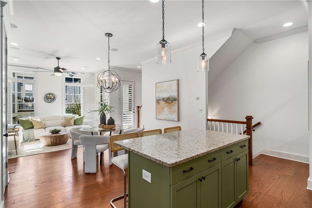 2003 Hibernia Bend Decatur, GA 30030 - Photo 17 of 52 a kitchen with center island and a table