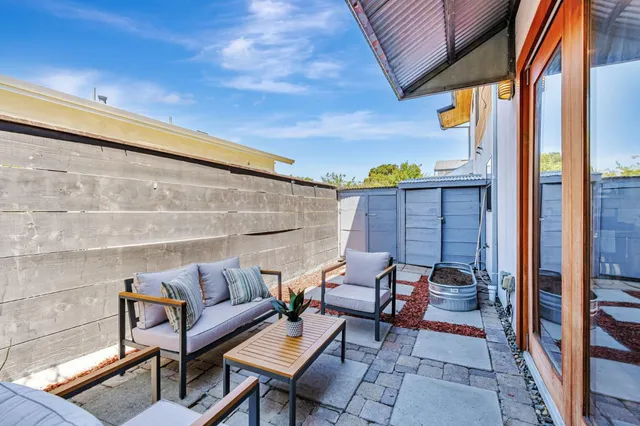 a outdoor living space with patio furniture