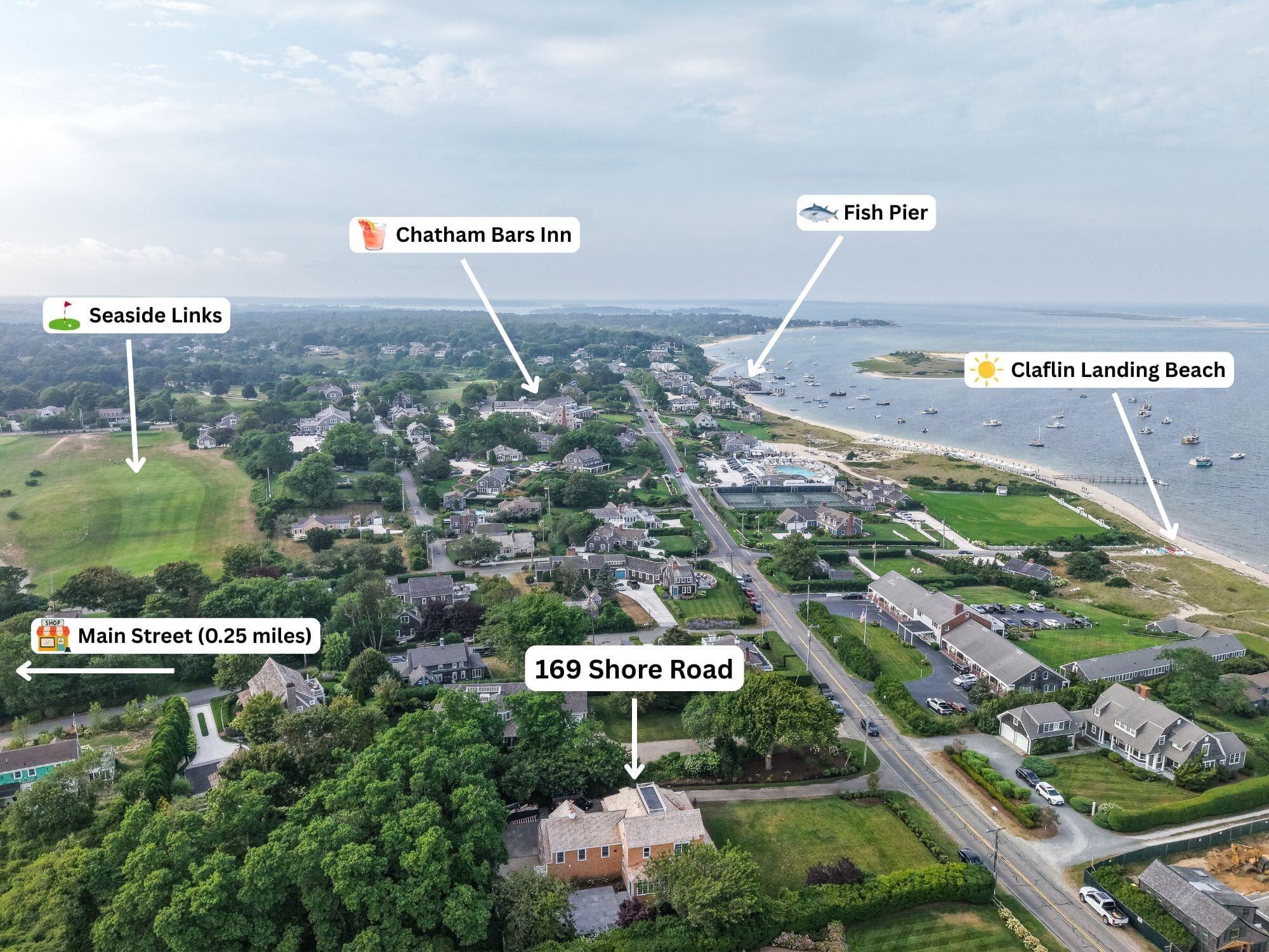 169 Shore Road Chatham, MA 02633 - Photo 10 of 16 a sign that is on a brick wall