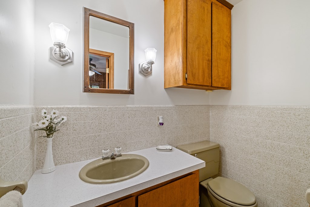 283 River Bend Lane Blue Ridge, GA 30513 - Photo 25 of 33 a bathroom with a sink a toilet and mirror