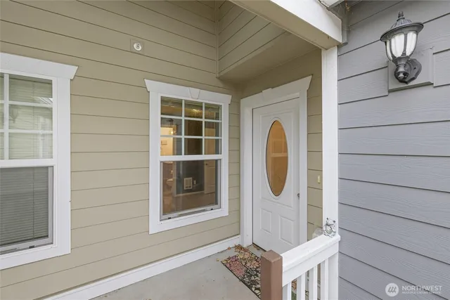 a front view of a house with entryway