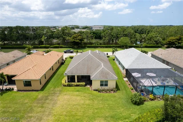 an aerial view of a house