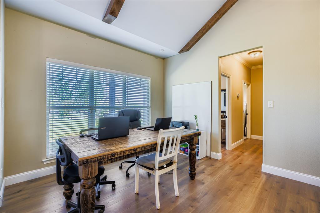 785 Schneider Road Howe, TX 75459 - Photo 20 of 40 Office featuring wood-type flooring and vaulted ceiling