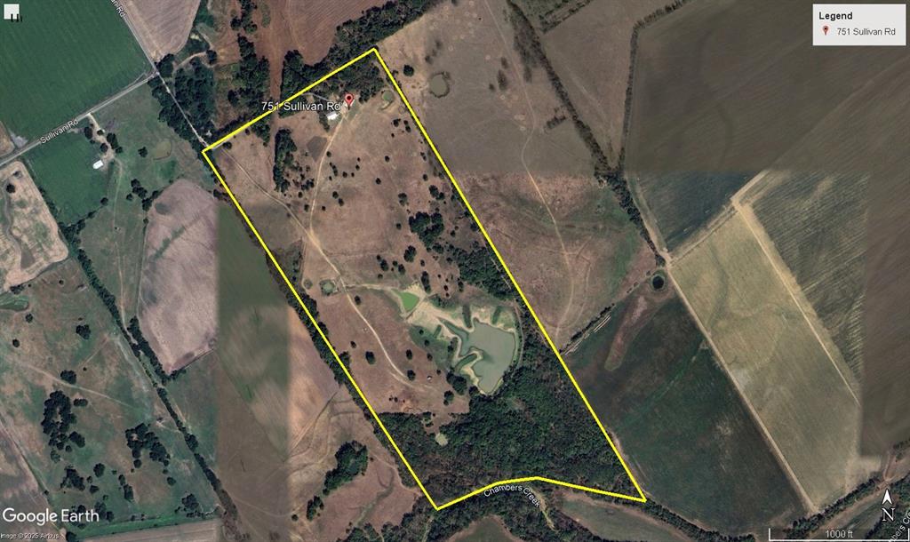 751 Sullivan Road Ennis, TX 75119 - Photo 37 of 38 Google Earth view. Boundary line is approximate for visual only